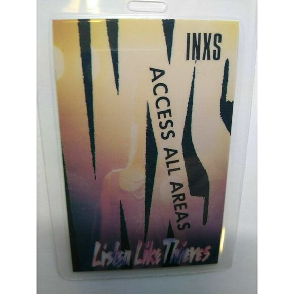 INXS Listen Like Thieves Backstage Pass Original 1985 New Wave Pop Rock Gift - Picture 2 of 4